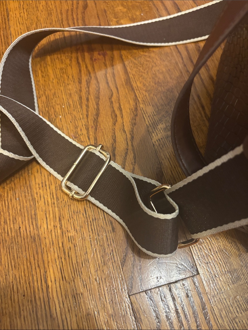 Woven Textured Brown Bucket Bag - Picture 5 of 11